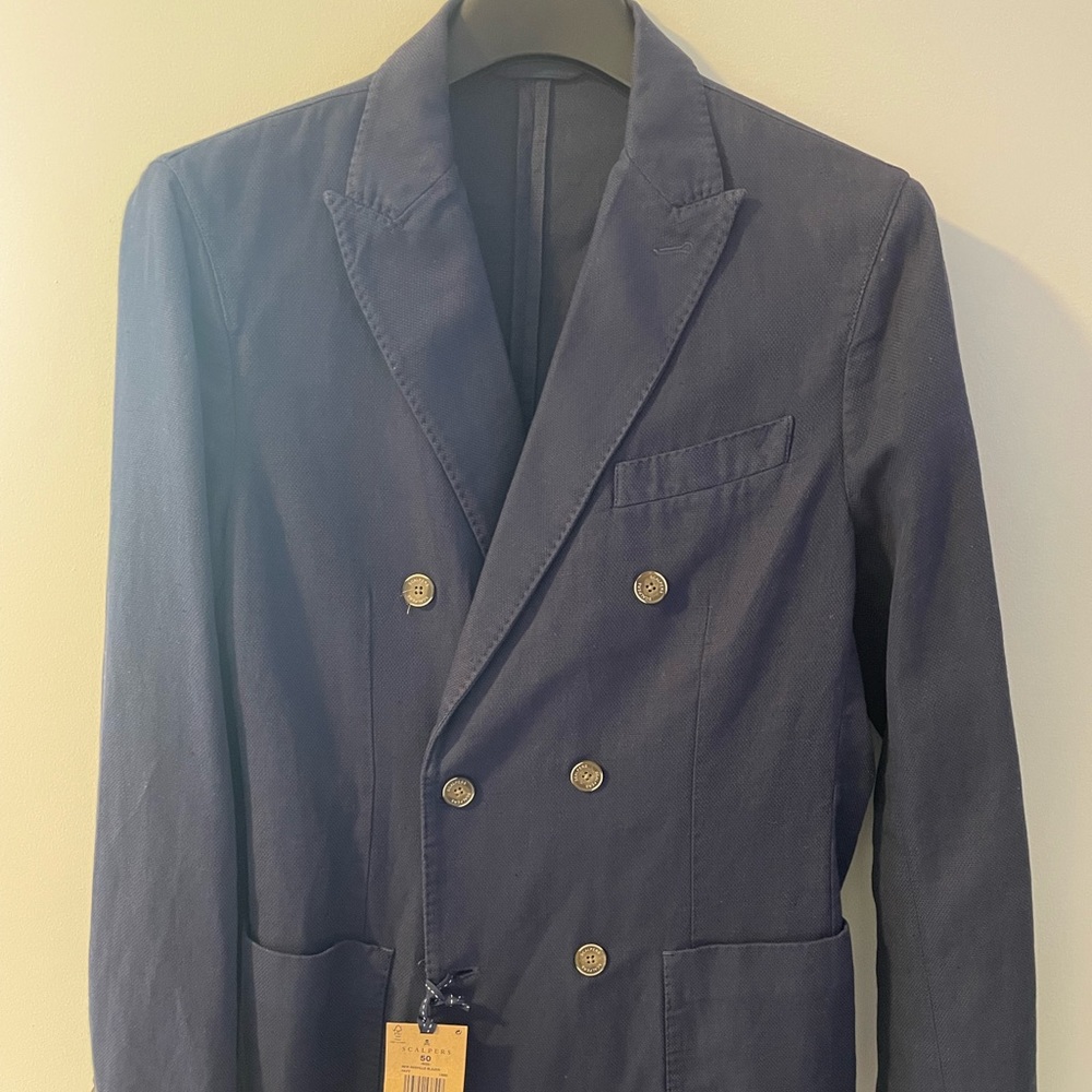 Scalper all linen double breasted blazer size 50 EU (40 US).